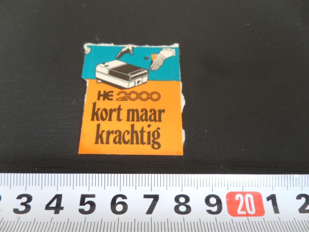 sticker Rotterdam Holland Electro Stofzuigers HE 2000 kort, Ophalen, Zo goed als nieuw