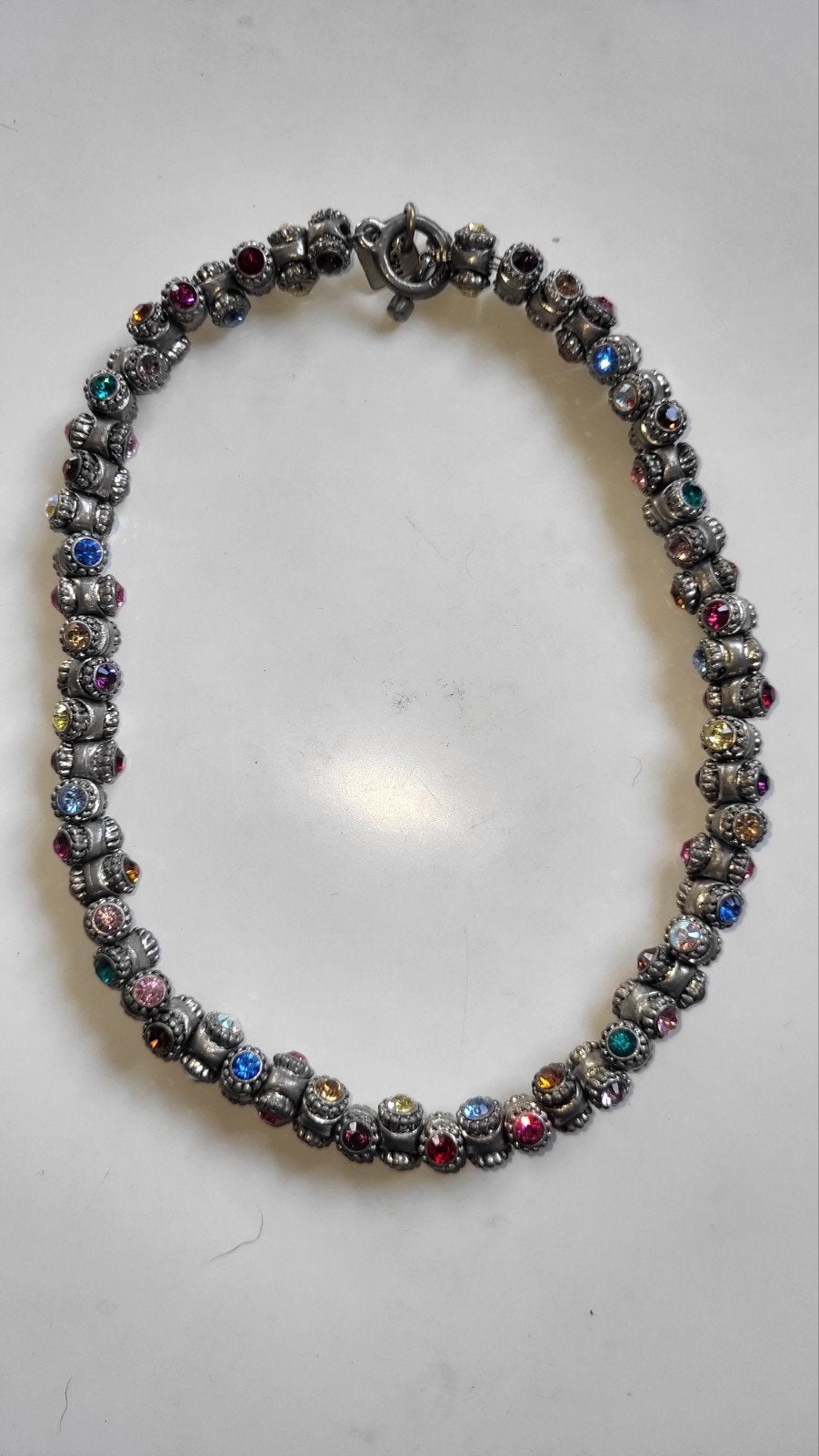 Otazu multicouleur ketting en armband swarovkikristal, Gebruikt, Staal, Zilver, Ophalen