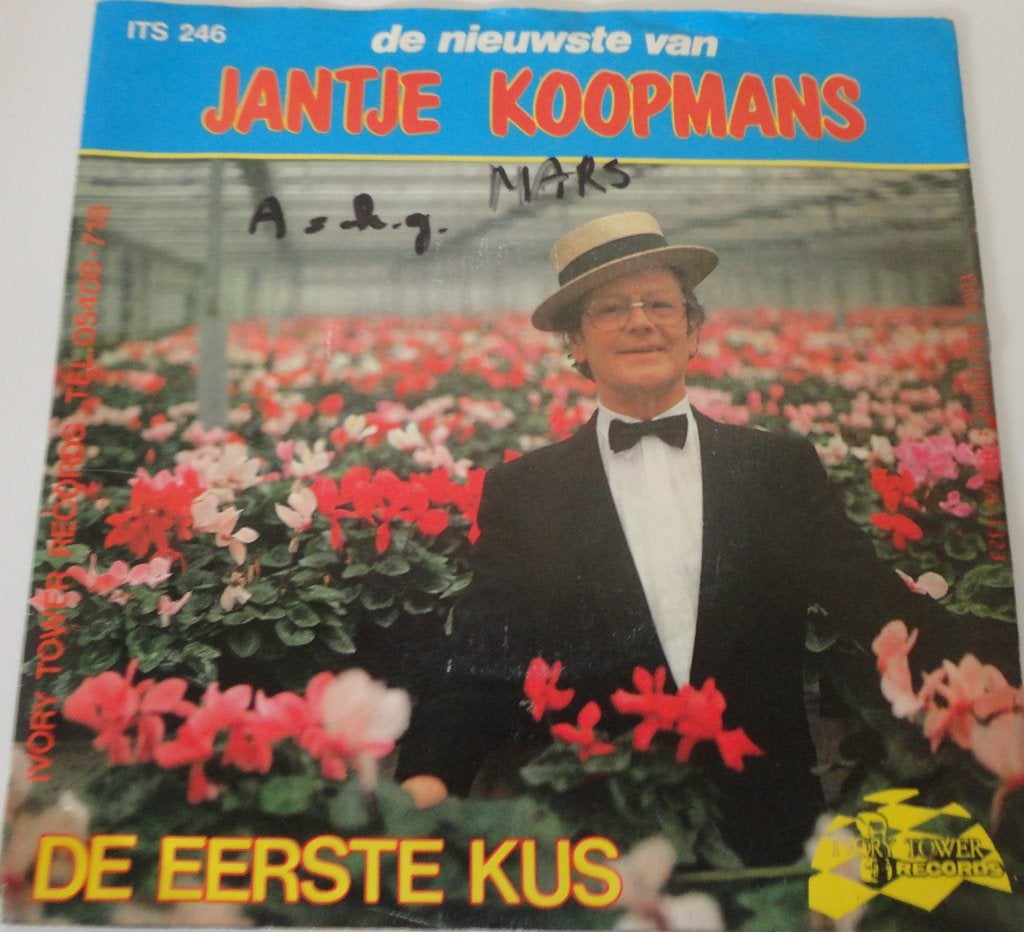 Jantje Koopmana > De eerste kus, Ophalen of Verzenden, Gebruikt, 7 inch, Nederlandstalig