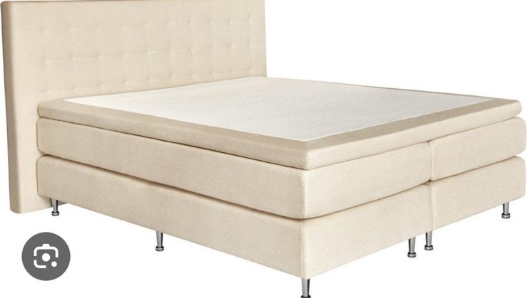 Matras en topper set beige of grijs 140*200, Tweepersoons, Grijs, Hout, 140 cm