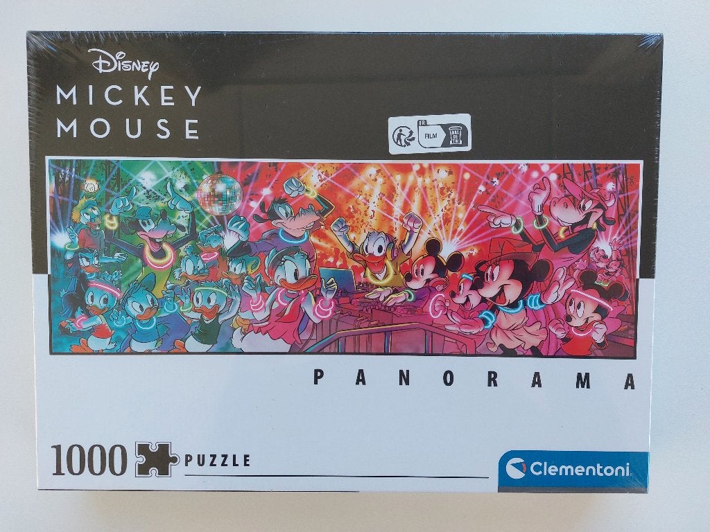 Clementoni Panorama puzzel Disney Mickey Mouse NIEUW 1000, Ophalen of Verzenden, 500 t/m 1500 stukjes, Nieuw, Legpuzzel
