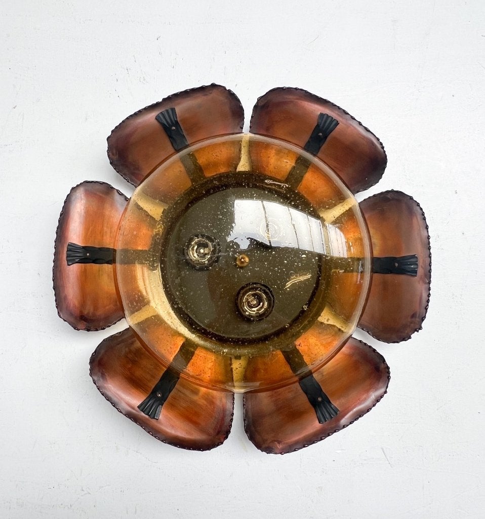 Brutalist air bubble plafondlamp van Koch & Söhne, 1960's, Gebruikt, Ophalen of Verzenden, Glas, X