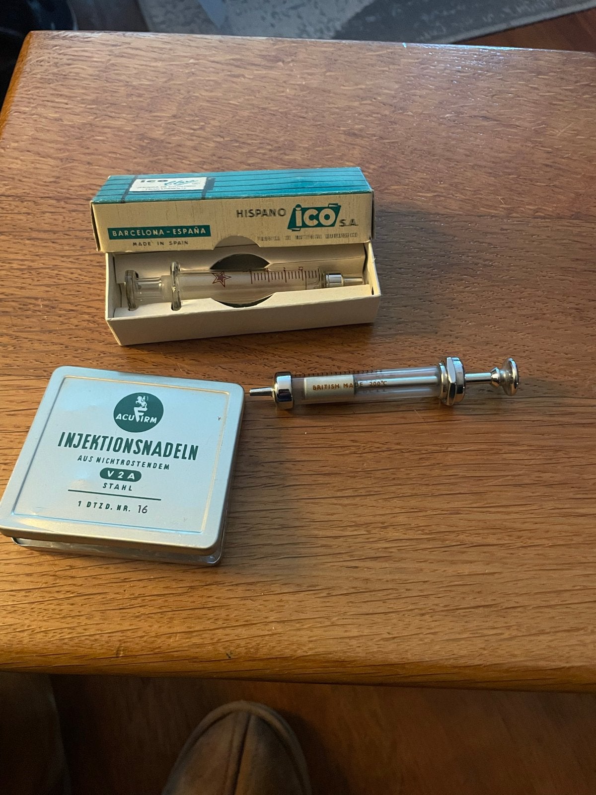 Vintage Medische Injectiespuiten en Naalden Set, Ophalen