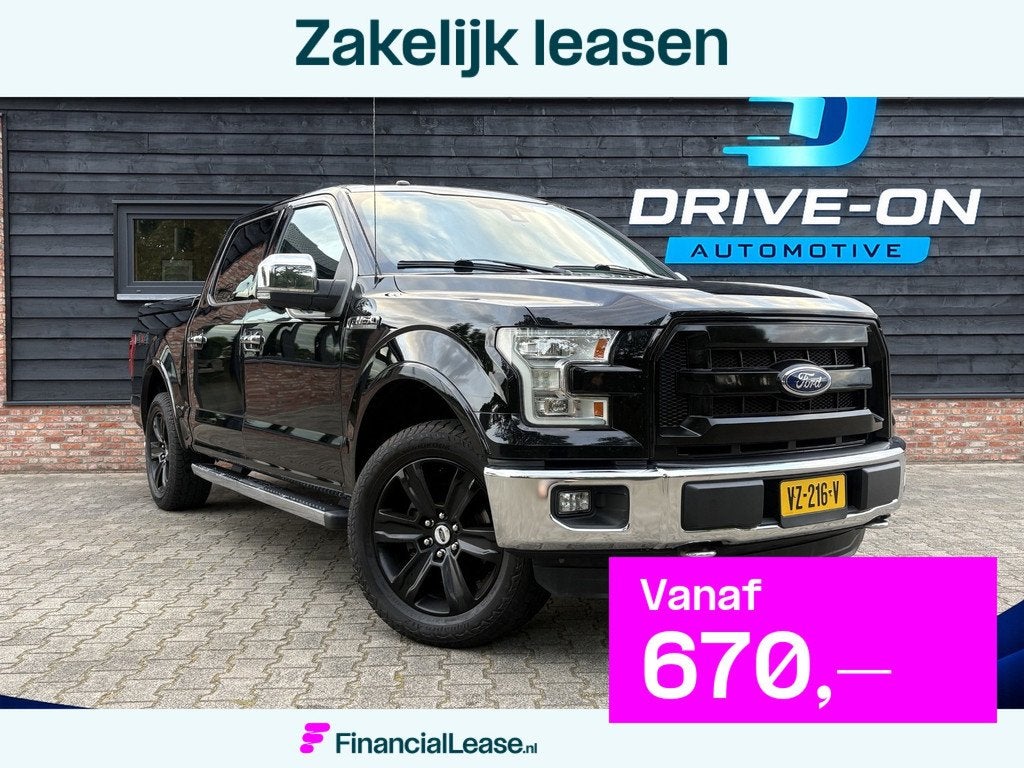 Ford F 150 Lariat V8 - 4x4 -Crew cab - Pano - lage bijtellin, Automaat, Gebruikt, F-150, Zwart