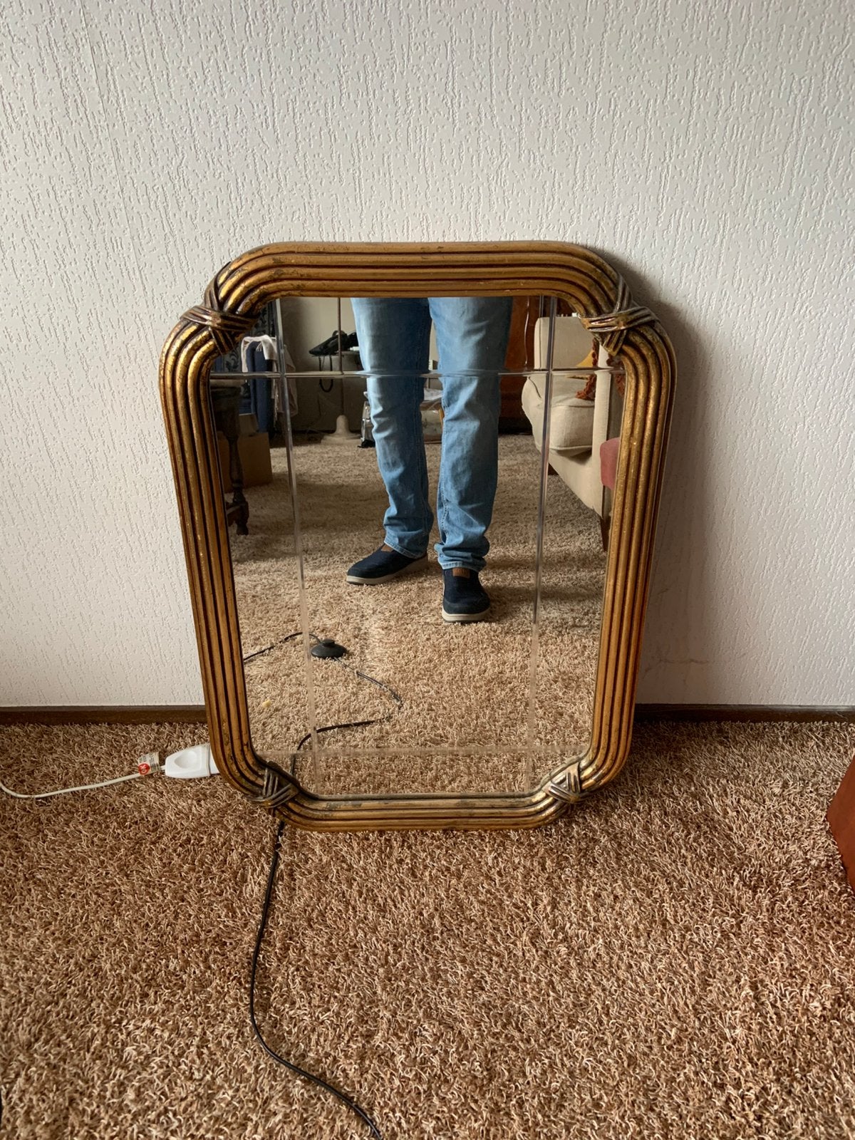Te koop. Antieke spiegel, Antiek en Kunst, Ophalen, Overige vormen, Minder dan 50 cm, Minder dan 100 cm