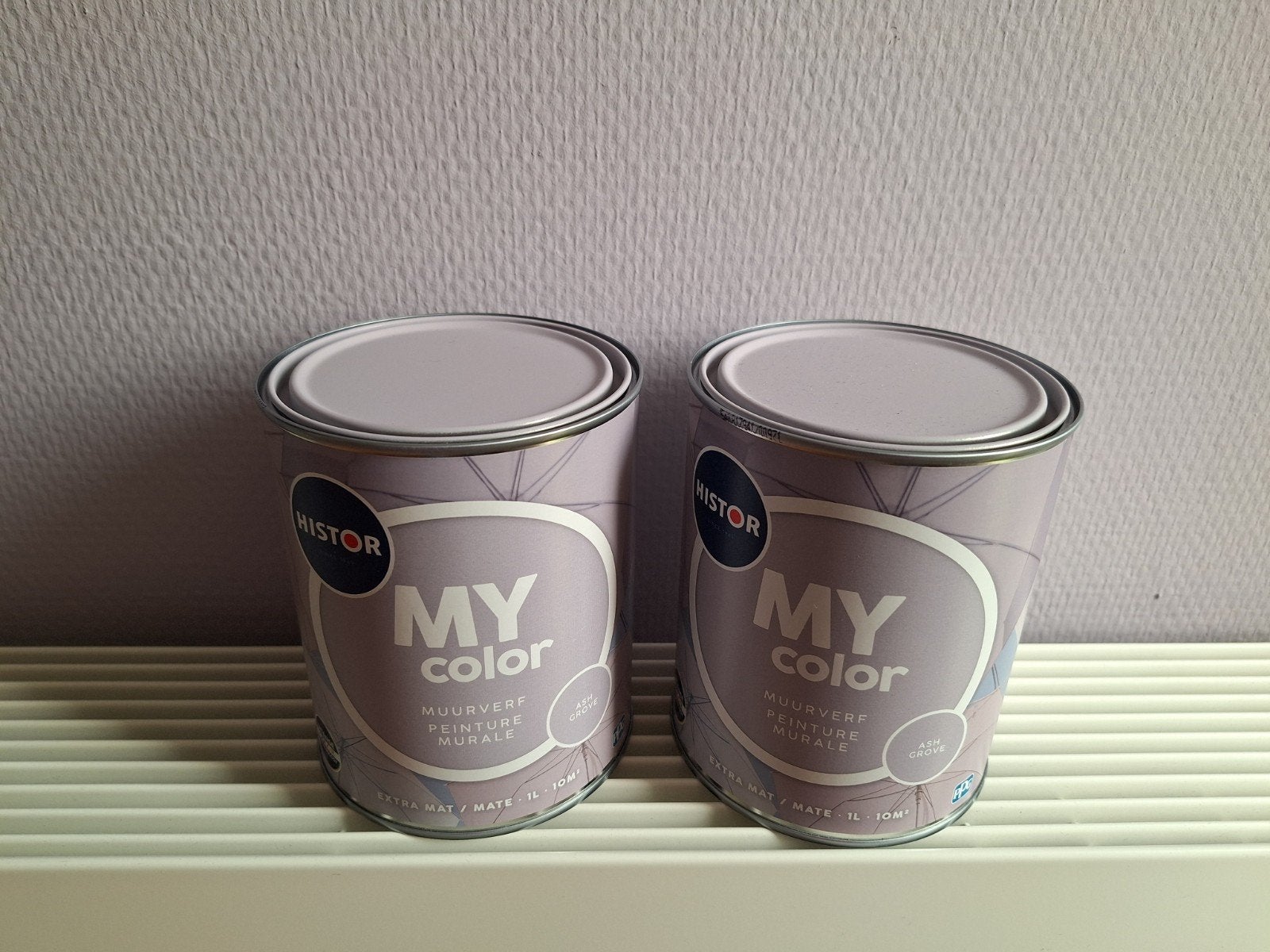 Histor MY color muurverf - 2x 1L Ash Grove (licht lila), Minder dan 5 liter, Ophalen, Nieuw, Verf