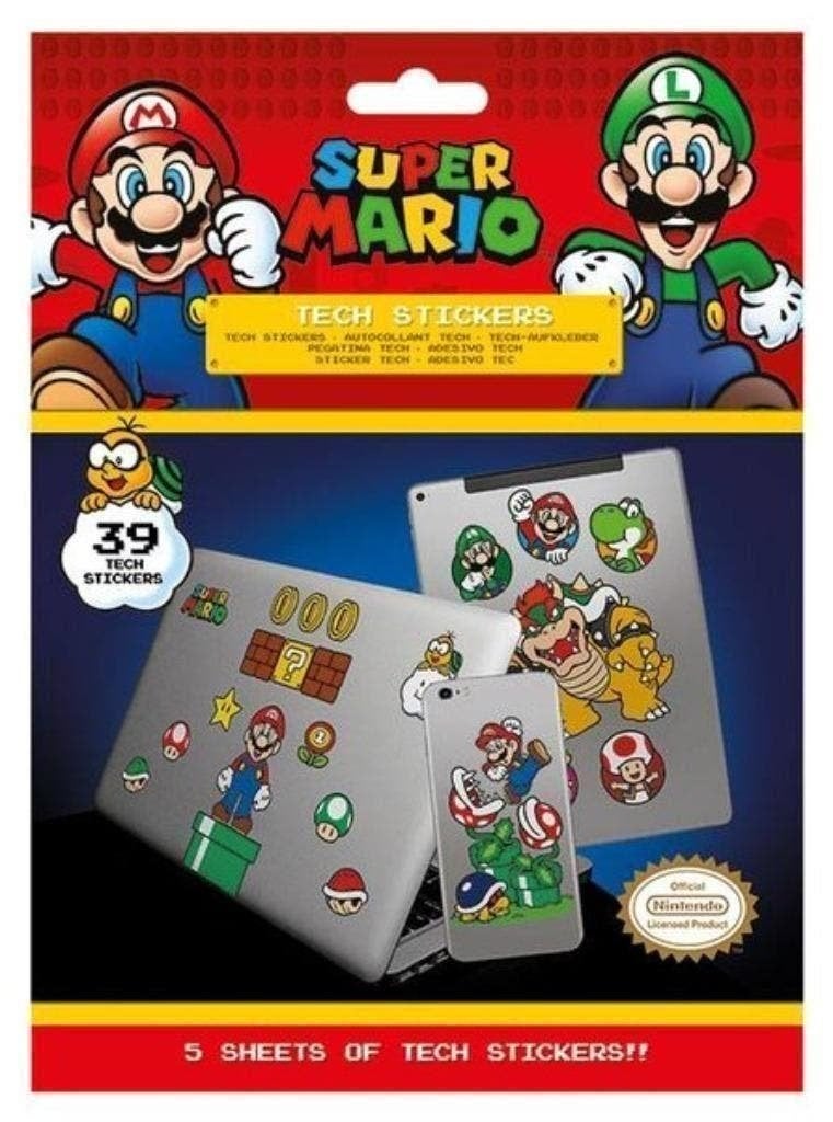 Super Mario Mushroom Kingdom Tech Stickers - 39 Stuks, Ophalen of Verzenden, Nieuw, Strip of Tekenfilm