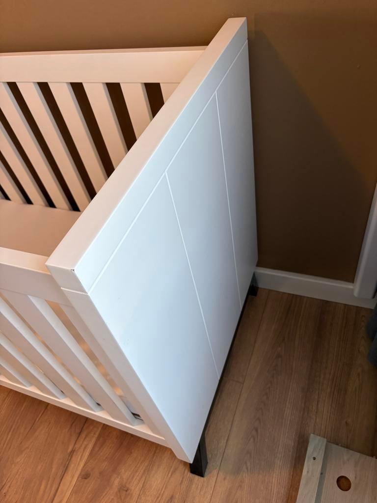 Interbaby Ledikant - Wit, Kinderen en Baby's, Kinderkamer | Bedden, Ophalen, 70 tot 85 cm, 140 tot 160 cm, Zo goed als nieuw