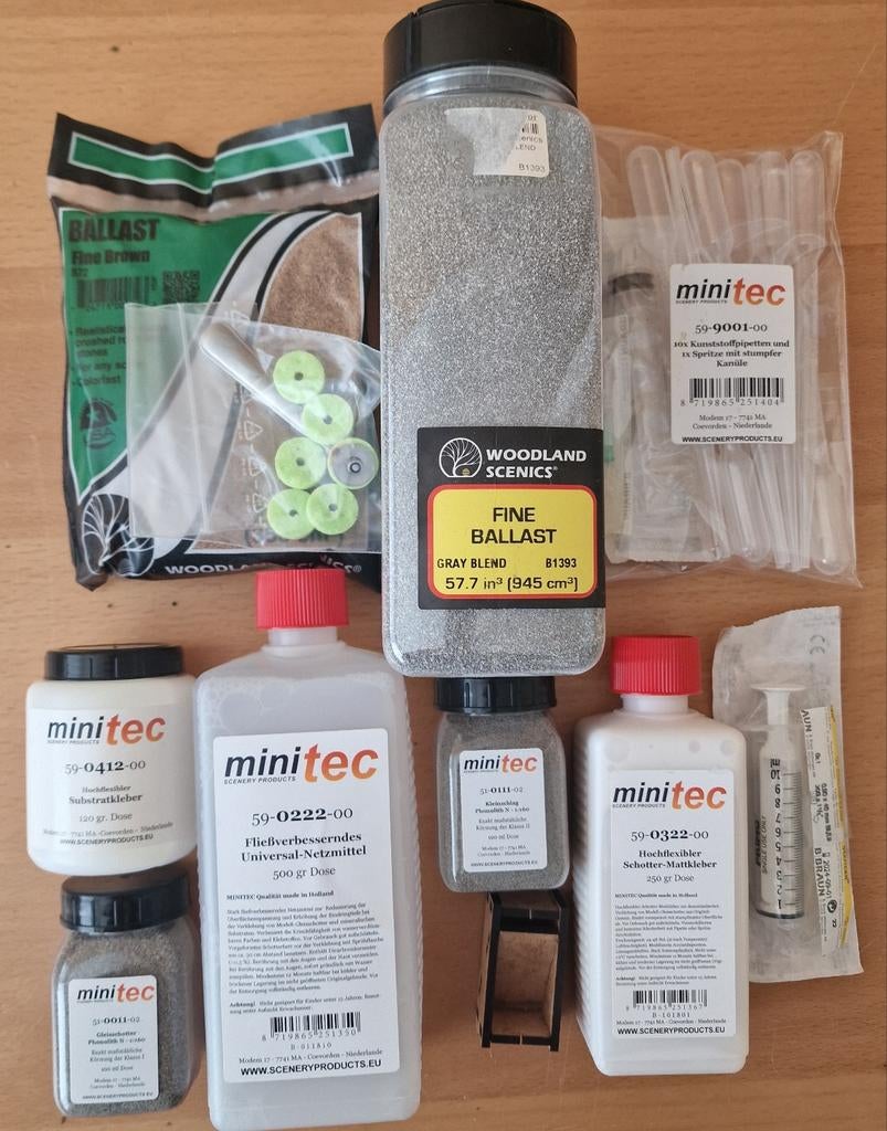 N-spoor Ballast Set: Woodland Scenics, Koemo, Minitec, Verzenden