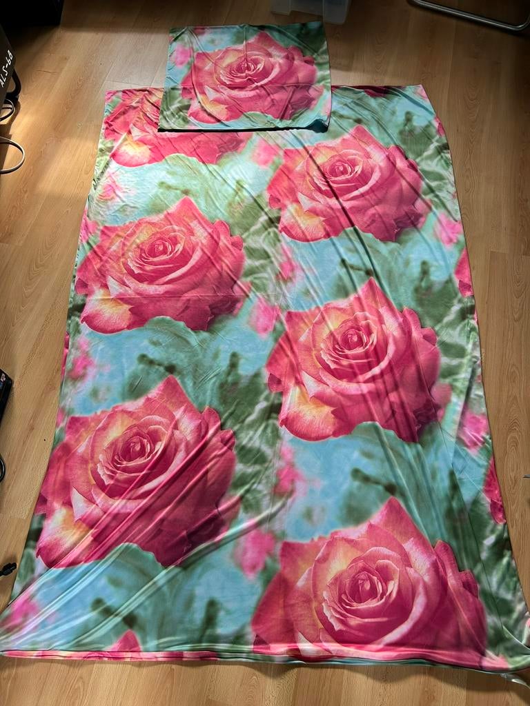 Dekbed overtrek bloemen, Ophalen, Zo goed als nieuw, Tweepersoons, Dekbedovertrek