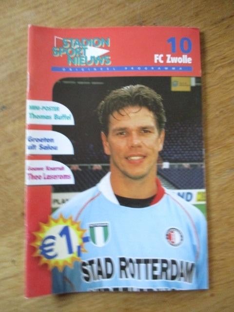 Programmaboekje 10 Feyenoord -FC Zwolle 10 november 2002, Ophalen of Verzenden, Gelezen, Watersport en Hengelsport