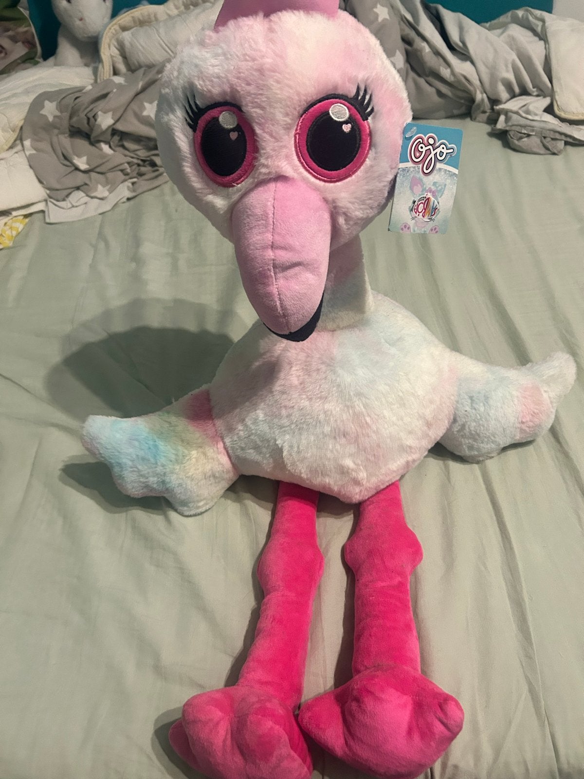 Grote Ojo Flamingo Knuffel -, Kinderen en Baby's, Overige merken, Overige karakters, Overige typen, Ophalen of Verzenden