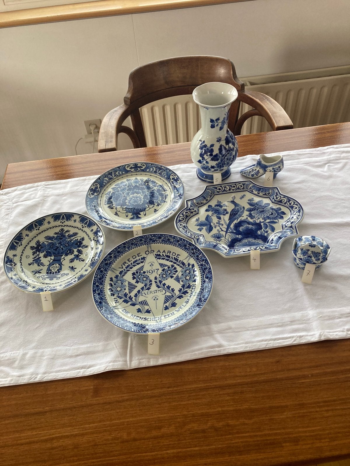 Porceleyne Fles / Royal Delft 7 items (zie beschrijving), Antiek en Kunst, Ophalen