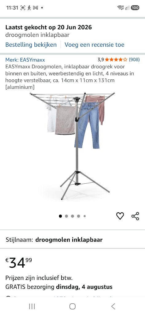 Camping wasrek nieuw in doos, Tuin en Terras, Ophalen of Verzenden, Nieuw, Wasrek