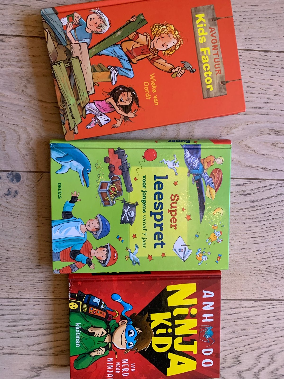 3 Kinderboeken: Avontuur Kids Factor, Super Leespret, Ninja, Ophalen of Verzenden, Gelezen, Fictie