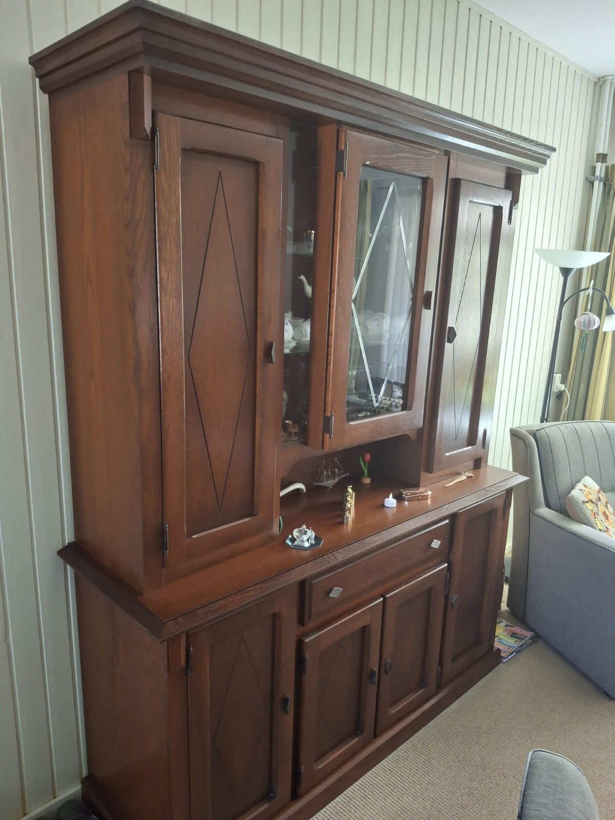 Kersenhouten wandmeubel, Ophalen, 25 tot 50 cm