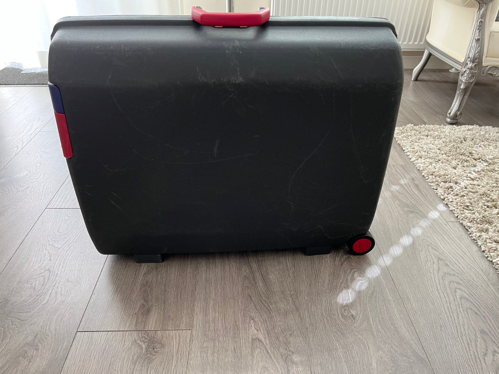 Reiskoffer Samsonite, grijs met div. kleuren, Hard kunststof, Zo goed als nieuw, 70 cm of meer, Wieltjes