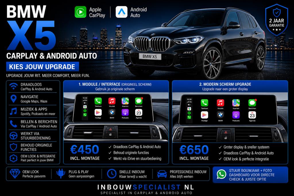 BMW X5 CarPlay Android Auto | Scherm of Interface | Inbouw, Auto diversen, Autoradio's, Nieuw, Ophalen