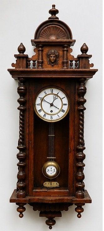 Grote oude houten regulateur wandklok 130 cm – slingerklok, Ophalen