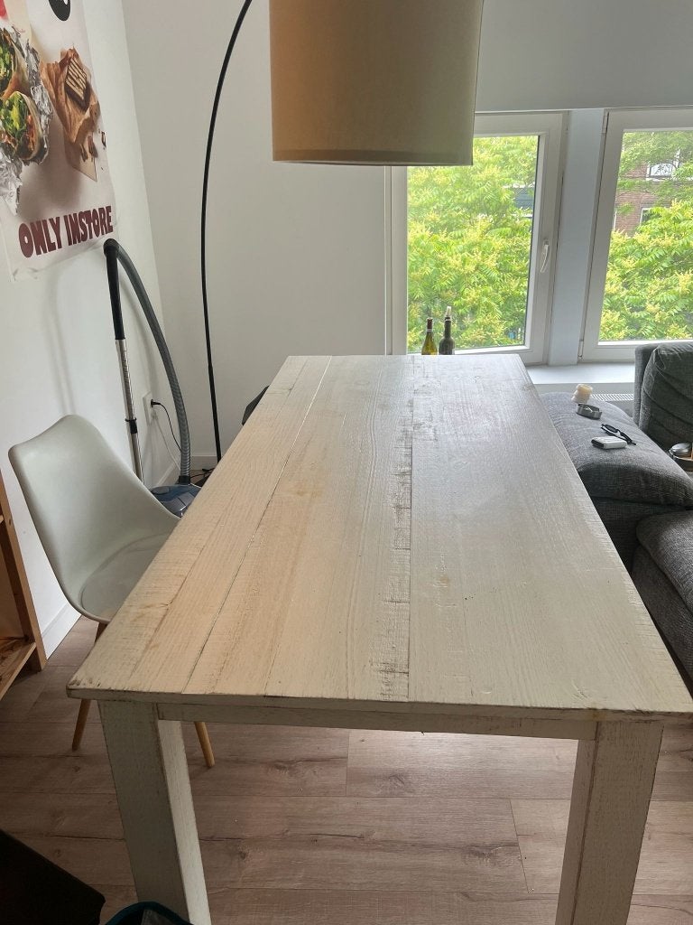 Rustic wooden dining table - 190 x 90 cm, Huis en Inrichting, Tafels | Eettafels, Ophalen, Eikenhout, 50 tot 100 cm, Zo goed als nieuw