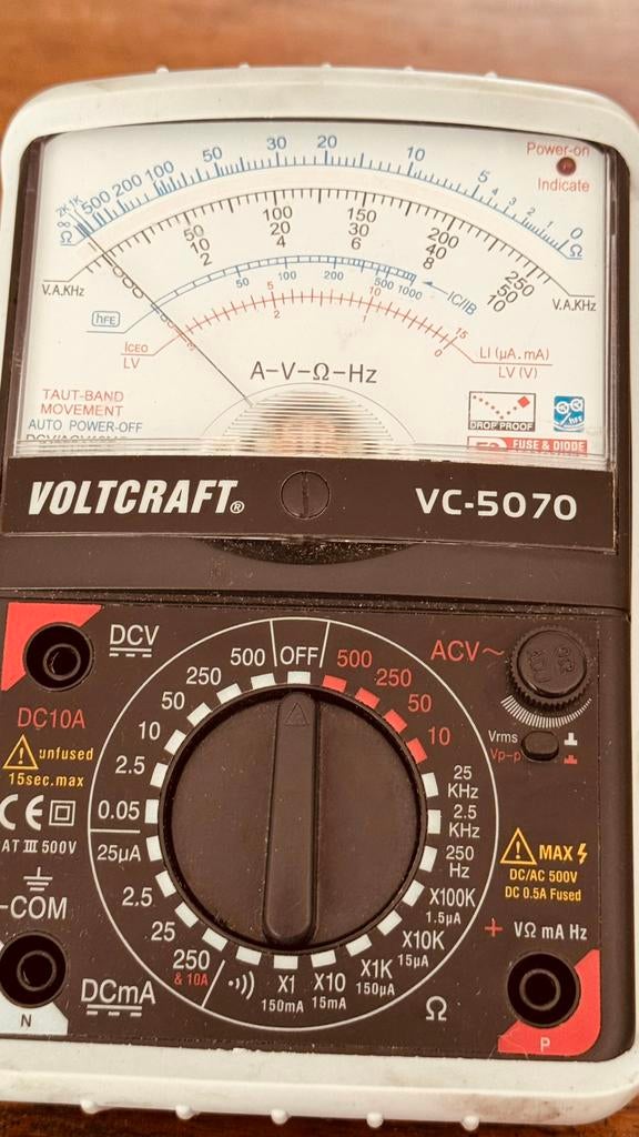 Analoge multimeter Voltcraft vc-5070, Doe-het-zelf en Verbouw, Ophalen of Verzenden, Zo goed als nieuw, Multimeter