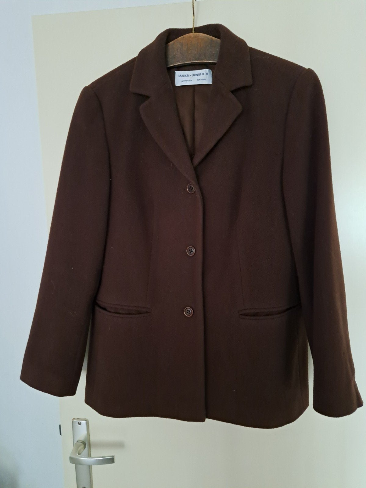 Dames Blazer Maison de Bonneterie - Donkerbruin Wol/Kasjmier, Kleding | Dames, Maat 38/40 (M), Bruin, Maison de Bonneterie, Ophalen of Verzenden