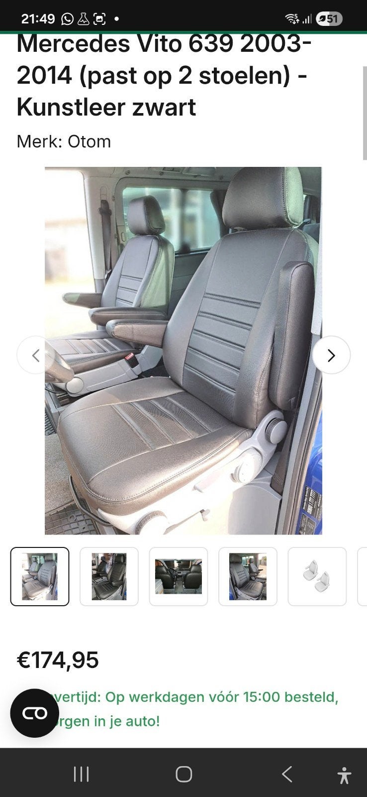 Nieuwe set lederen stoelhoezen Vito W639, Ophalen of Verzenden, Nieuw