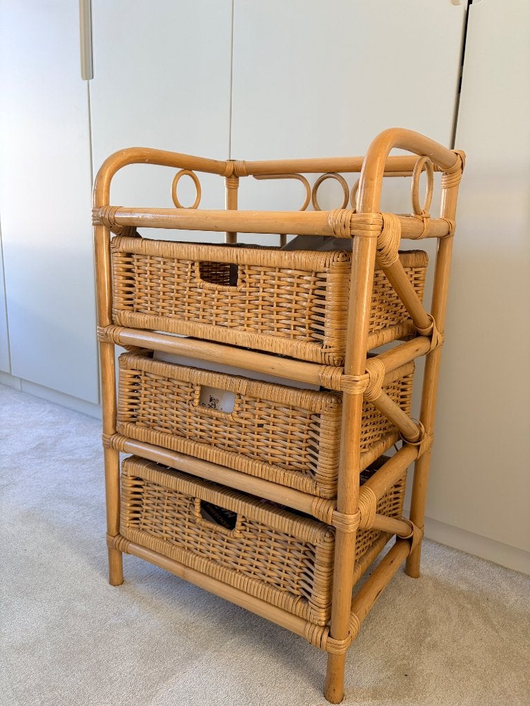Nachtkastje van rotan, Ophalen, Zo goed als nieuw, Minder dan 45 cm, 70 cm of meer