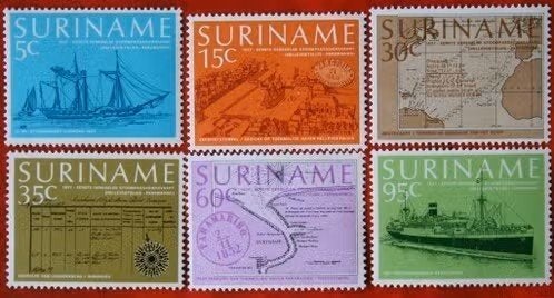 Suriname 1977 - ZB 91-96 - Stoomboot passagiersvaart, Postzegels en Munten, Ophalen of Verzenden, Postfris