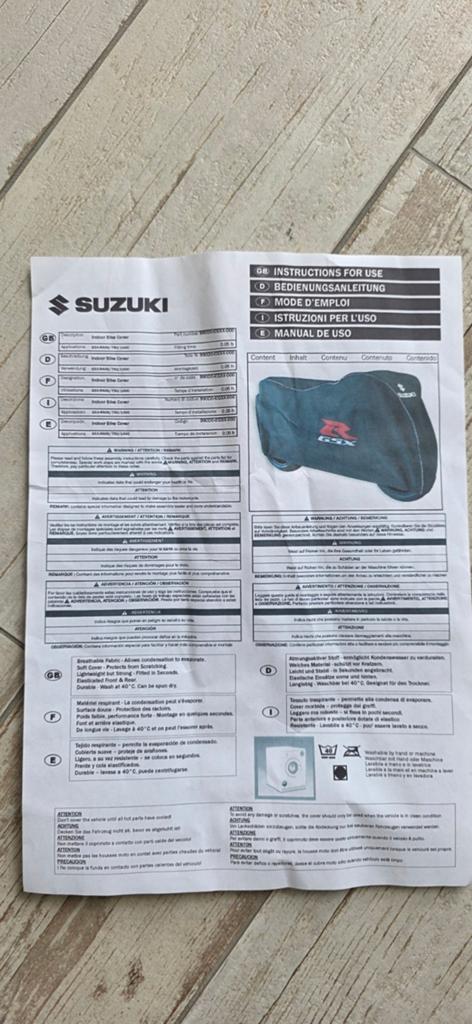 Suzuki GSX-R Indoor Motorhoes, Ophalen of Verzenden, Zo goed als nieuw