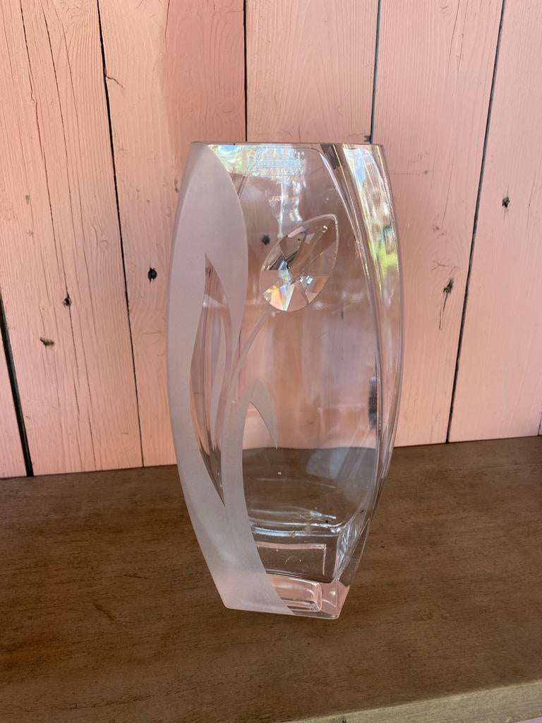 Diamond Collection Kristallen Vaas met Bloemdecoratie, Ophalen of Verzenden