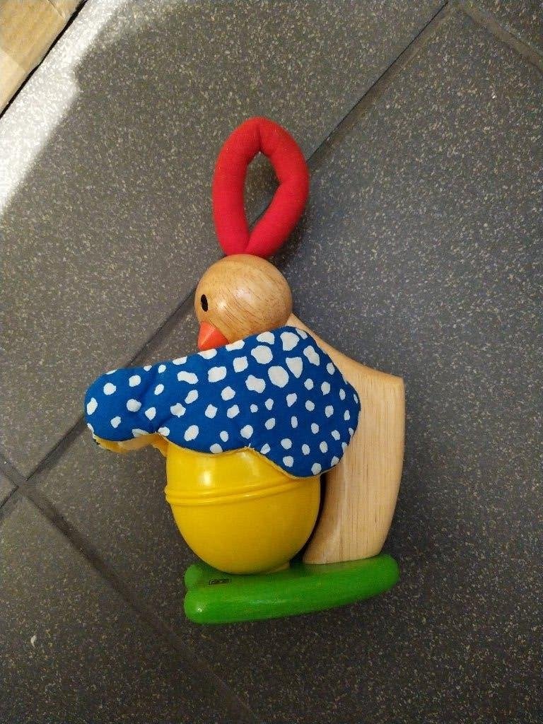 Houten kip met 2 eieren en kuiken, Ophalen of Verzenden, Gebruikt, Overige typen