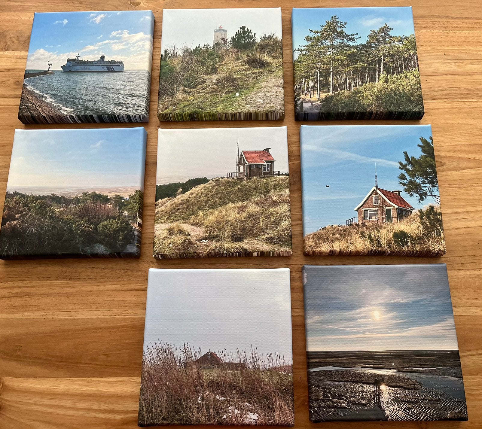 Terschelling 8 foto’s op canvas 20x20 cm, Ophalen of Verzenden, Foto of Poster