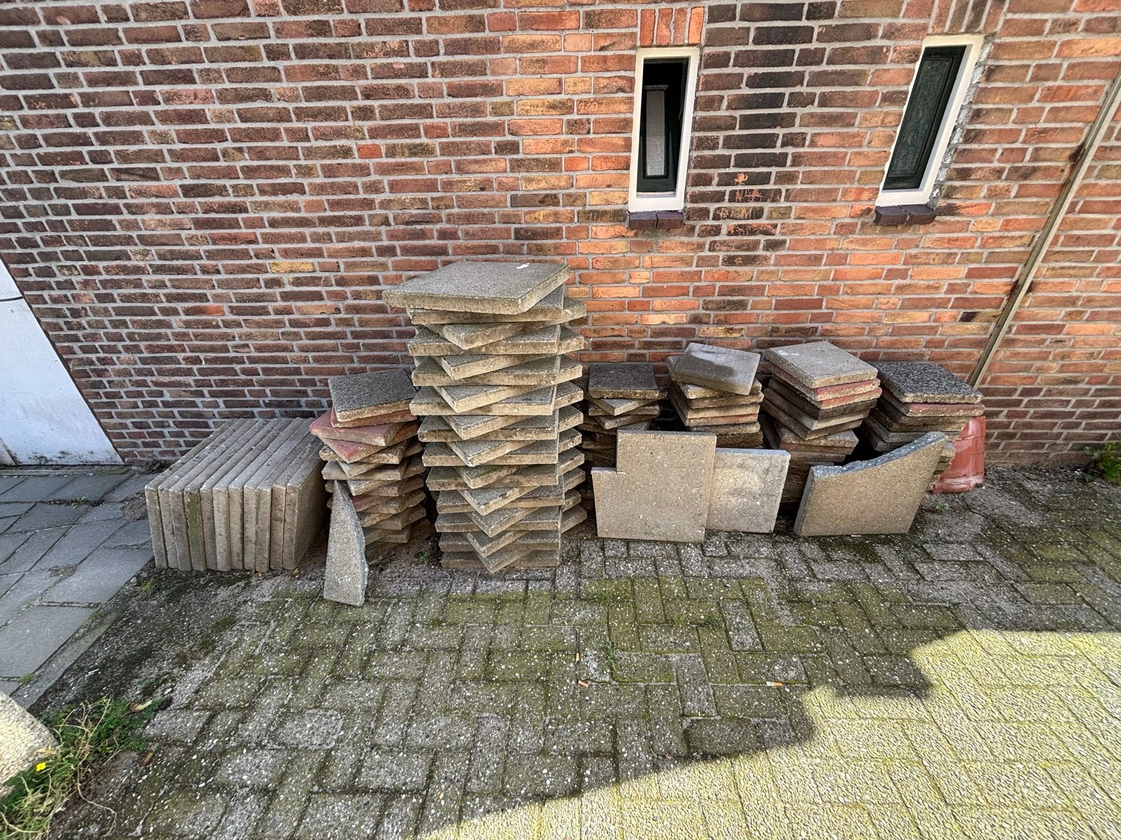 Tuintegels gratis, Tuin en Terras, Ophalen, Gebruikt, Beton, Terrastegels
