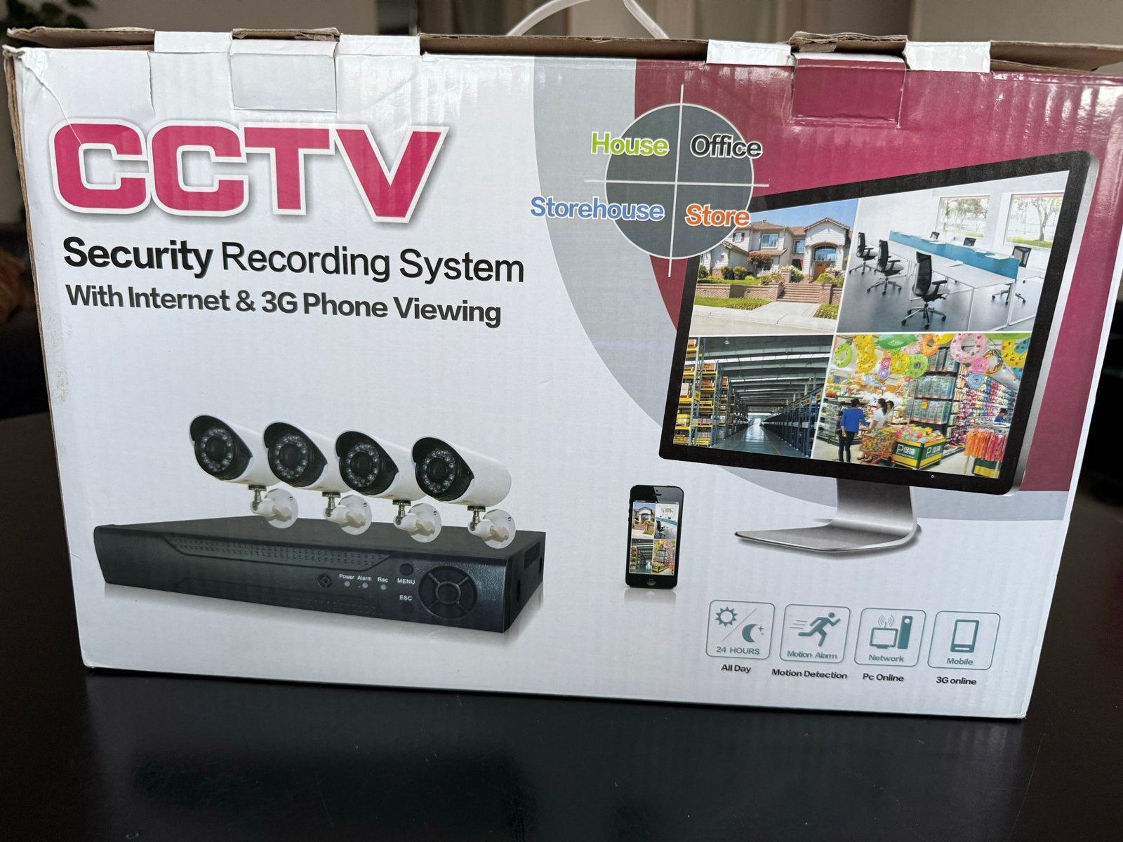 CCTV Beveiligingssysteem met 4 Camera's en DVR Kit, Verzenden, Nieuw, Binnencamera