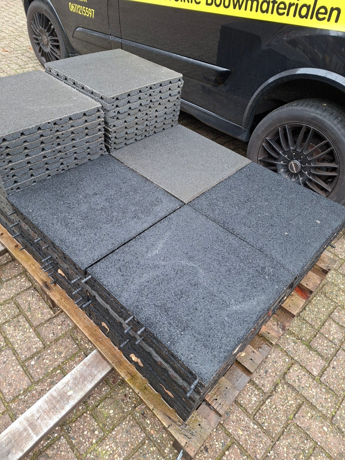 rubbertegel 50x50x3 cm, rubber tegels, speelvloer, Ophalen, Gebruikt, Overige materialen
