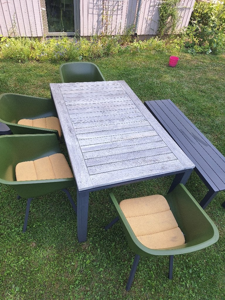 tuinset Life Outdoor Living: tafel en bankje, incl 4 stoelen, Tuin en Terras, Tuinsets en Loungesets, Ophalen, Gebruikt, Bank