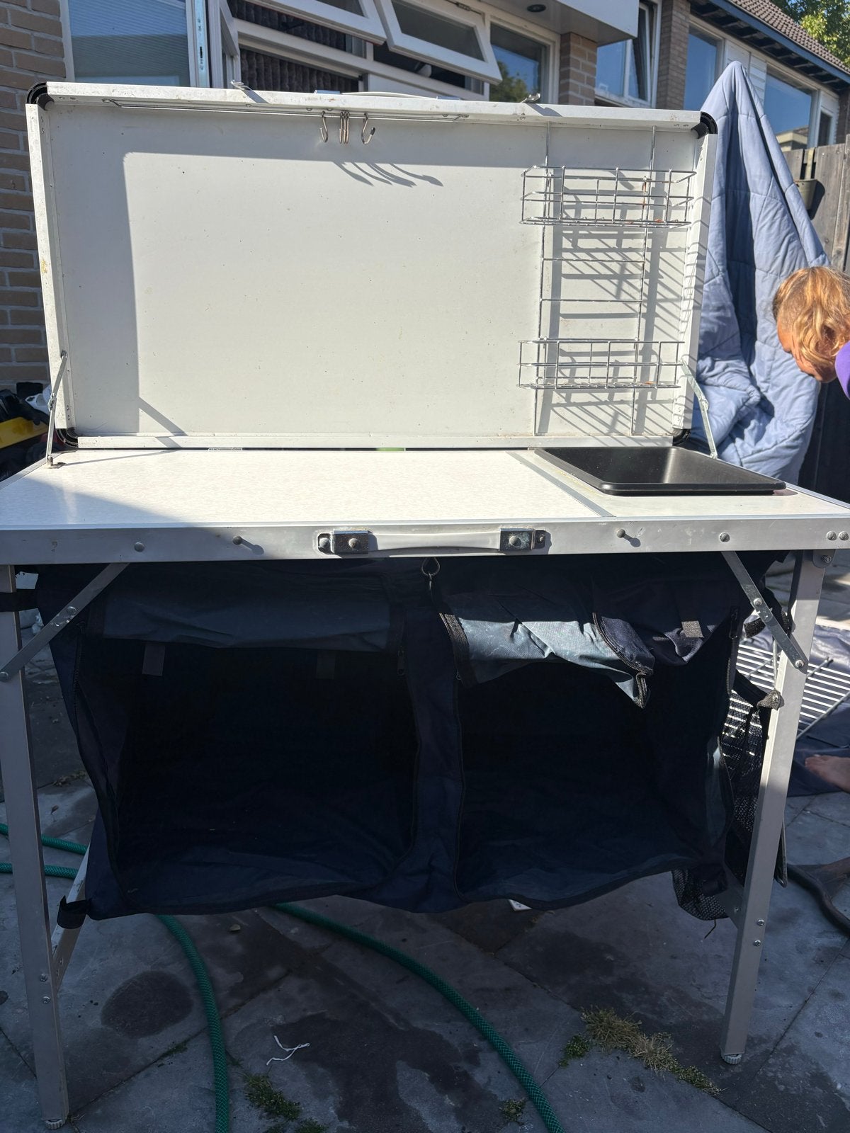 Campingkeuken met spoelbak en opbergruimte, Caravans en Kamperen, Kampeeraccessoires, Ophalen, Gebruikt