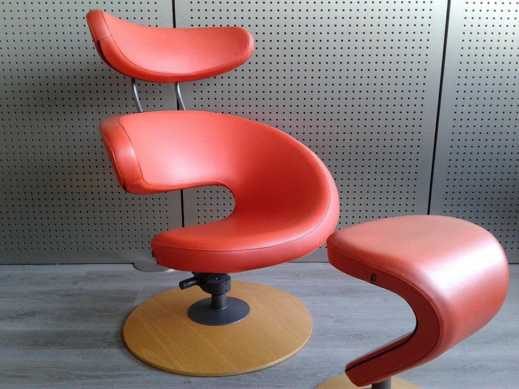 Variér (Stokke) Peel (Oranje Leder), Heel Mooi!, Huis en Inrichting, Hout, 75 tot 100 cm, Ophalen of Verzenden, Zo goed als nieuw