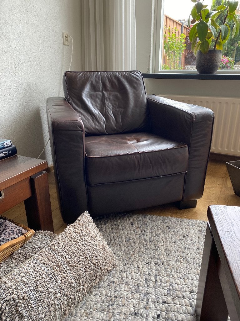 Leren fauteuils, Ophalen, Gebruikt, 50 tot 75 cm, Leer