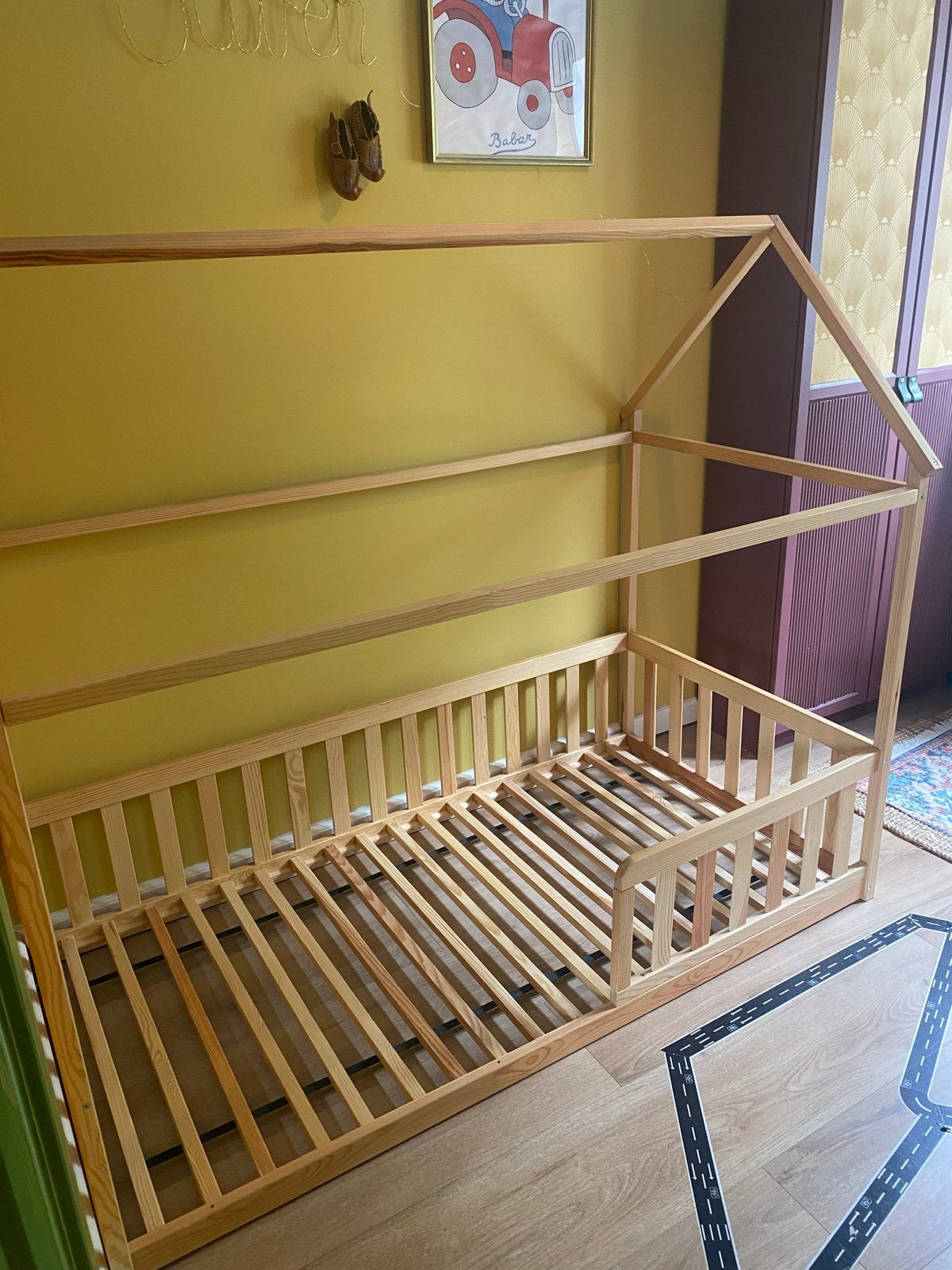 Grondbed huisjesbed 80x160 cm, Ophalen, Gebruikt, 70 tot 85 cm, Lattenbodem