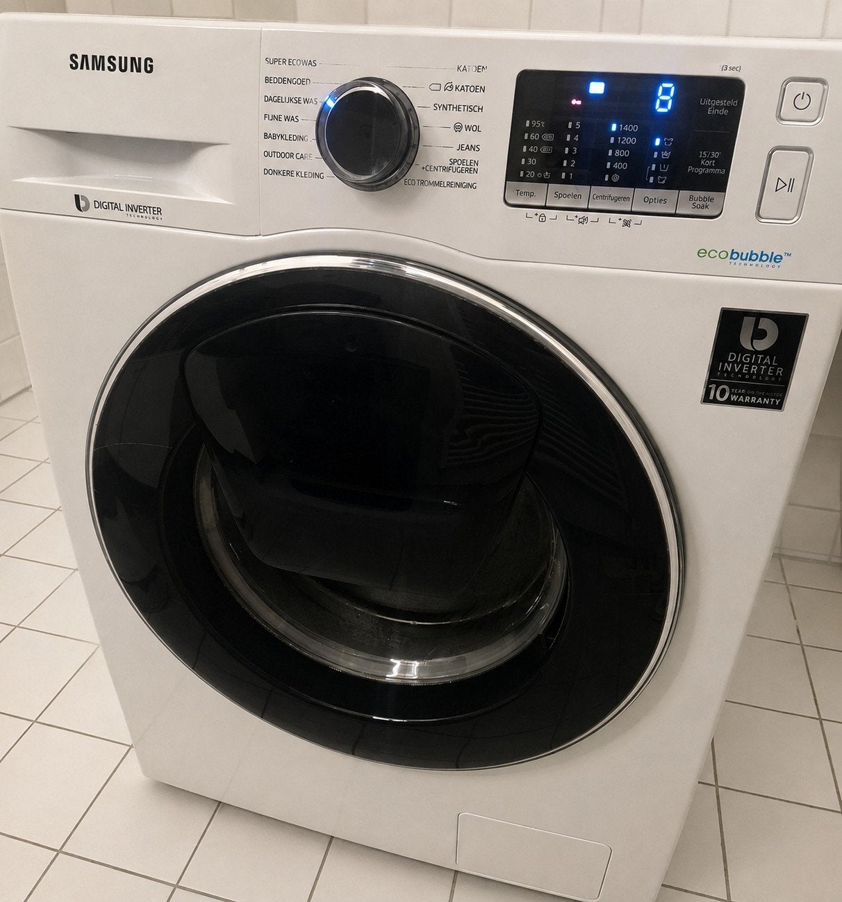 Samsung Wasmachine 9 kg - Uitstekende Staat, 1200 tot 1600 toeren, Gebruikt, 8 tot 10 kg, Voorlader