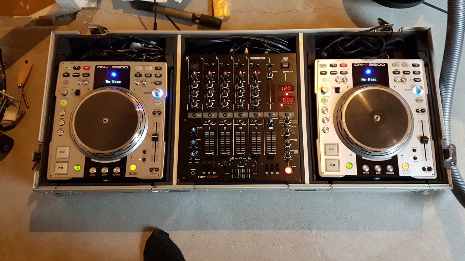 Complete DJ-set: Denon DN-S3500 (2x) & Reloop RMX-40 DSP, Ophalen, Gebruikt, Dj-set, Denon