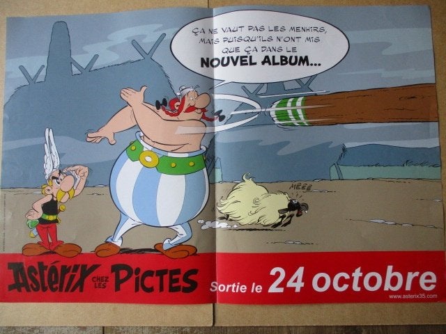 adv10888 asterix poster, Ophalen, Asterix en Obelix, Gebruikt, Plaatje, Poster of Sticker