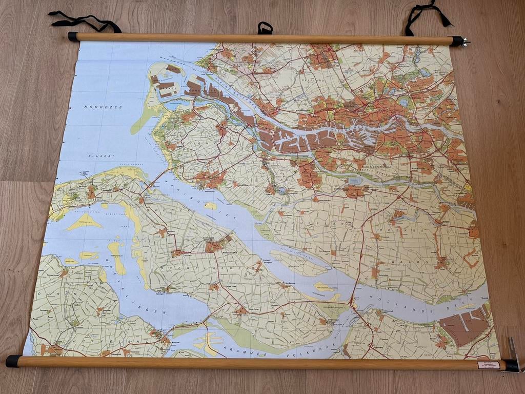 Vintage schoolplaat Zuid-Holland, Antiek en Kunst, Antiek | Schoolplaten, Ophalen, Aardrijkskunde