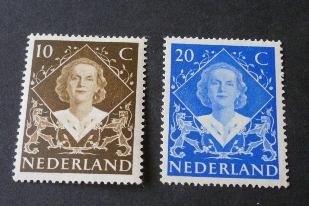 Postzegels- 2x inhuldiging Juliana 1948 10 en 20 ct postfris, Postzegels en Munten, Ophalen of Verzenden, Na 1940, Postfris