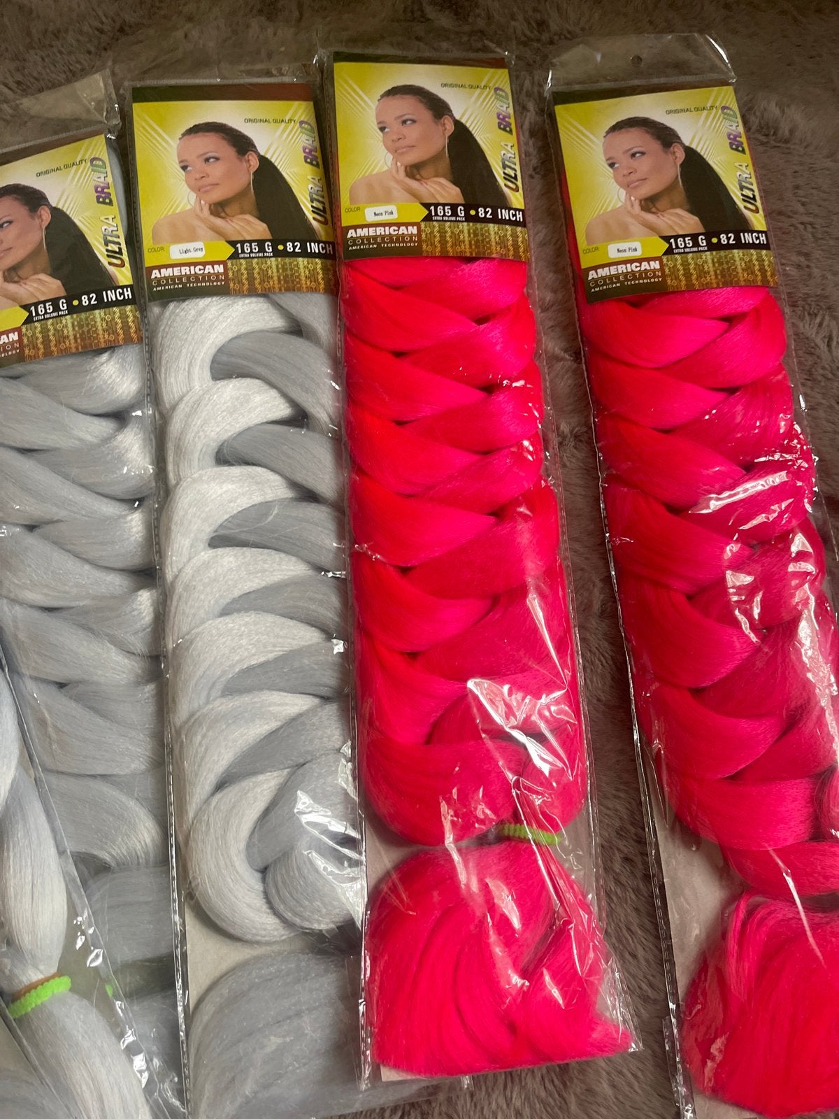 Nephaar Grijs en Roze Ultra Braid Vlechten, Sieraden, Tassen en Uiterlijk, Ophalen, Nieuw, Pruik of Haarverlenging