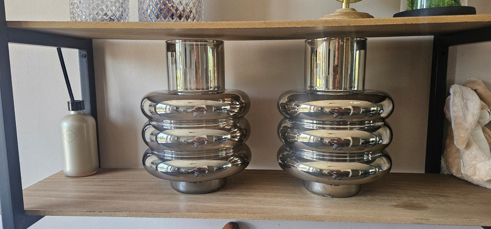 rookglas vazen, Ophalen, Zo goed als nieuw, Zwart, Glas