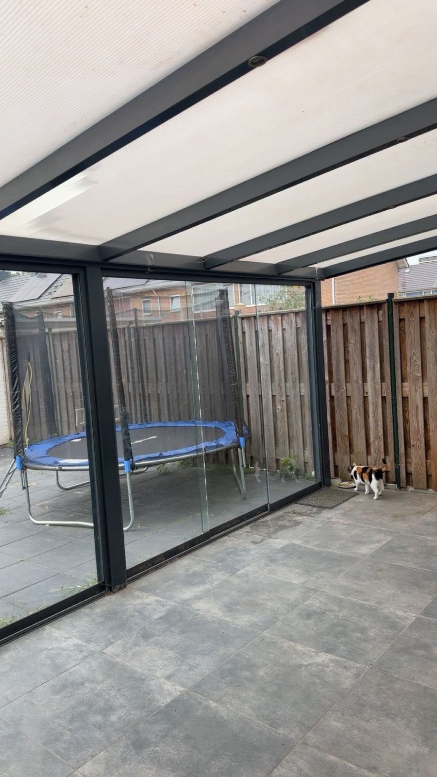 Veranda met 6 schuifdeuren - opknapper, Tuin en Terras, Ophalen, Gebruikt, Veranda