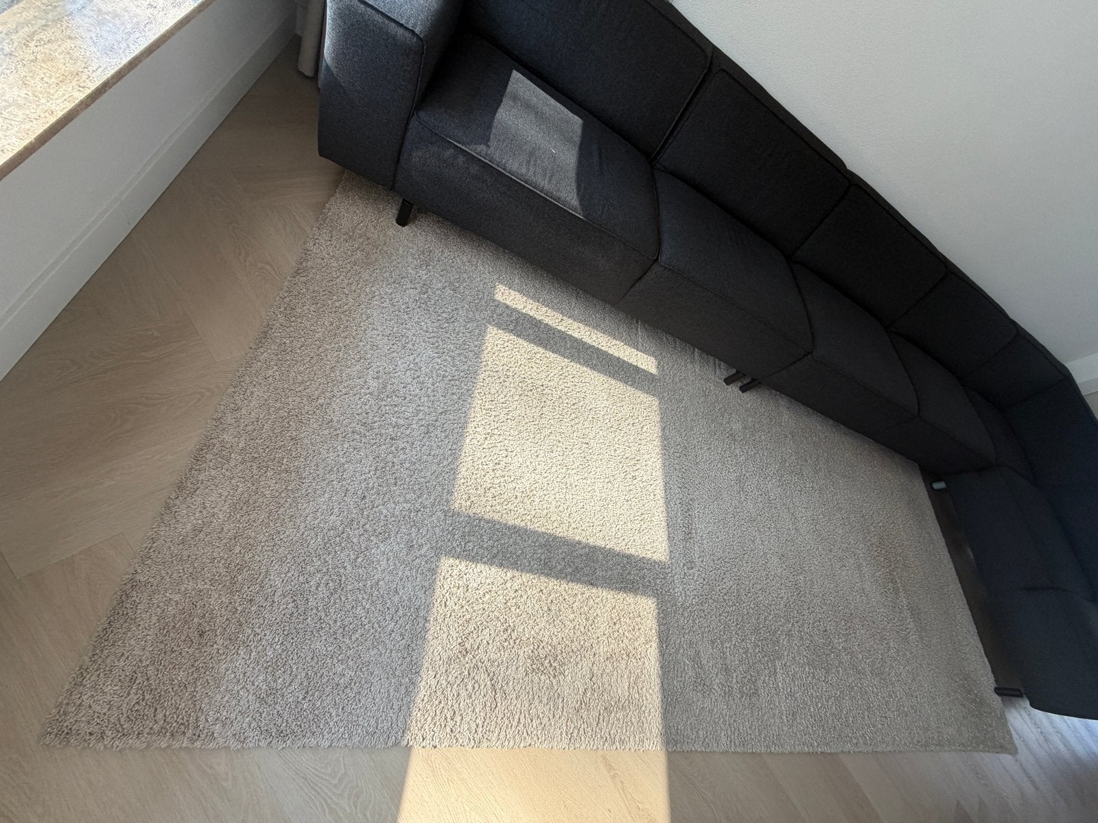 Crème vloerkleed 400x170 cm - 2 jaar gebruikt, Ophalen, Gebruikt, 150 tot 200 cm, 200 cm of meer